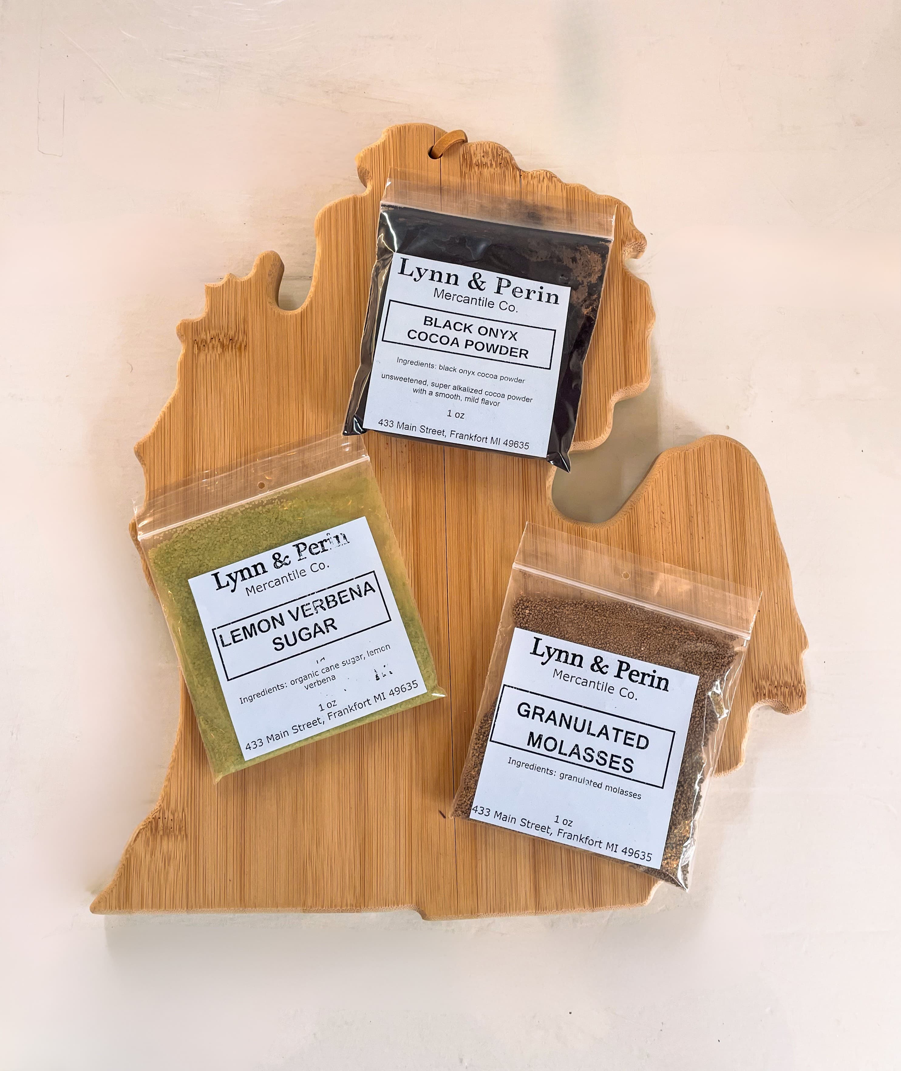 Individual spices from around the world at Frankfort Spice & Oil, Frankfort Michigan